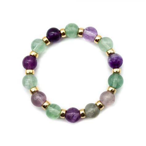 Natural Fluorite And Ct Gold Bracelet For Women Ommo London