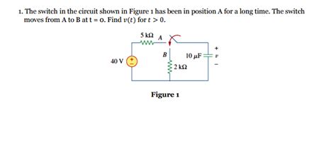 Solved The Switch In The Circuit Shown In Figure 1 Has Been Chegg