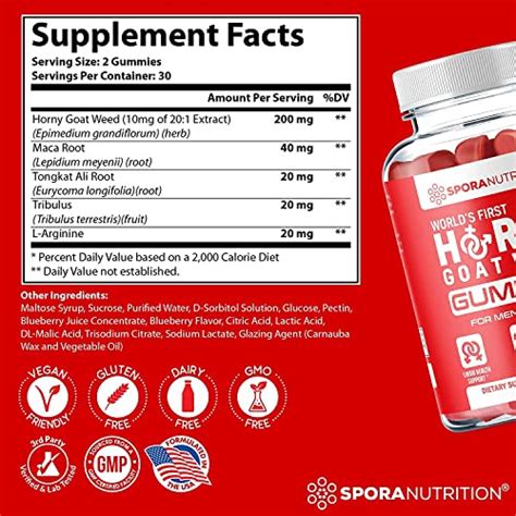 Spora Nutrition Horny Goat Weed Gummies For Men And Women Maca Root