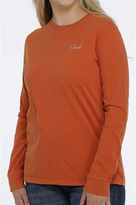 Cinch Jeans Women S Cinch Long Sleeve Tee Orange