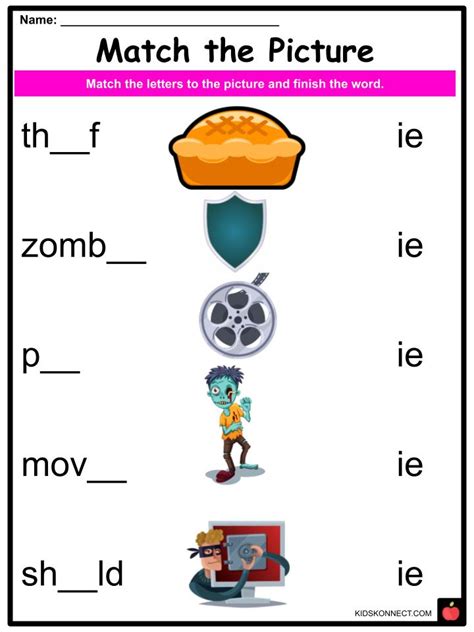 Phonics Ie Sounds Worksheets And Activities For Kids