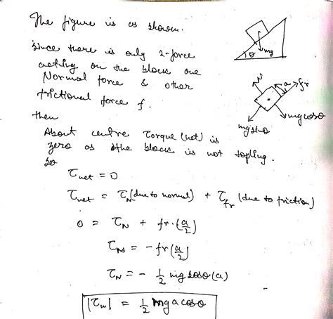 A Cubical Block Of Mass M And Edge A Slides Down A Rough Inclined Plane