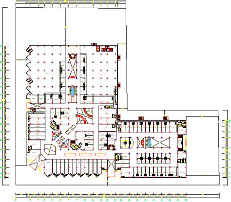 First And Second Floor Layout Plan Details Of Shopping Mall Dwg File