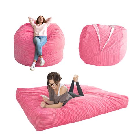 Maxyoyo Pink 4ft Corduroy Bean Bag Bed Maxyoyo Maxyoyo