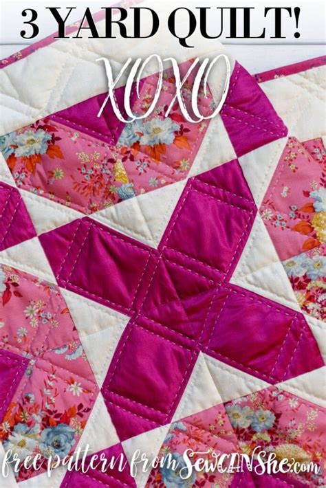 Free 3 Yard Quilt Pattern Xoxo Hugs And Kisses Artofit