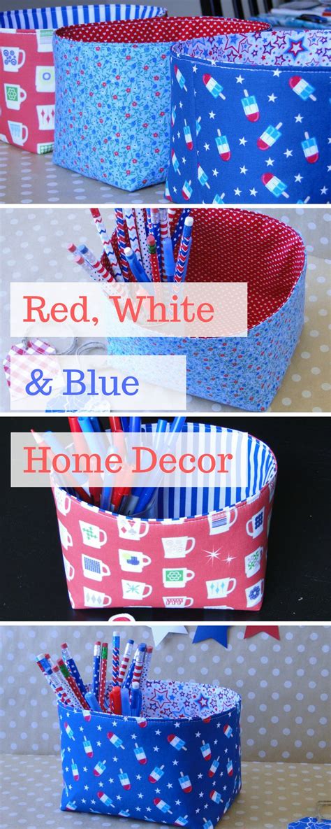 Red, White & Blue Home Decor | Blue home decor, Pretty storage, Blue house