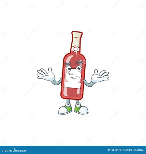 Super Cool Grinning Champagner Rote Flasche Maskottchen Stil Cartoon