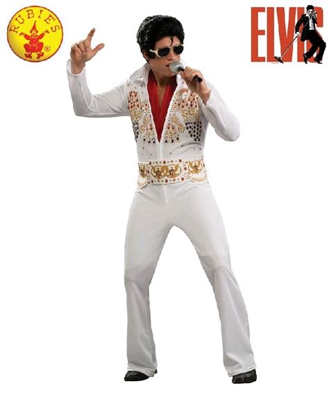 Mens Adult Elvis Presely King 50s Rock And Roll Star Jumpsuit Fancy Dress