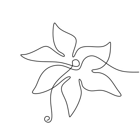 Belles Fleurs D Azal E Dessin Au Trait Continu Une Fleur Panouie