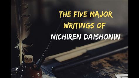 The Five Major Writings Of Nichiren Daishonin YouTube