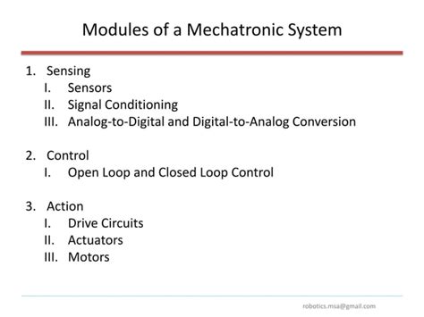 Introduction To Mechatronics Ppt