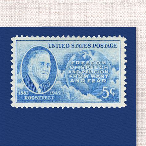 5¢ Roosevelt And The Four Freedoms Pack Of 25 Unused Stamps From 1946