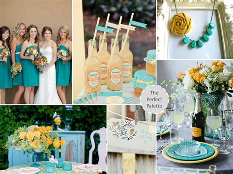 Wedding Colors | Shades of Teal and Yellow | The Perfect Palette