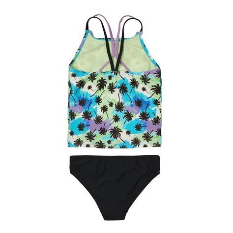 Speedo Girls Print High Neck Tankini Set Fairy Wren Sylvias Sport