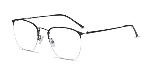 Urban Square Black Semi Rimless Eyeglasses | Eyebuydirect 