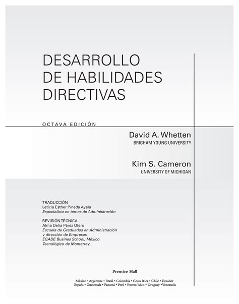 Whetten Cameron Desarrollo De Habilidades Directivas Pp 6 18