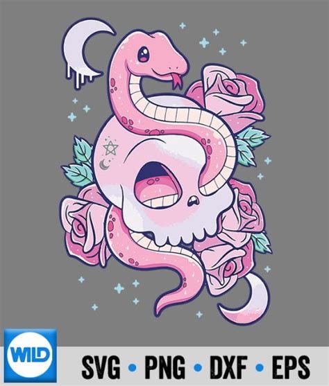 Kawaii Pastel Goth Svg Kawaii Pastel Goth Cute Creepy Skull Serpent