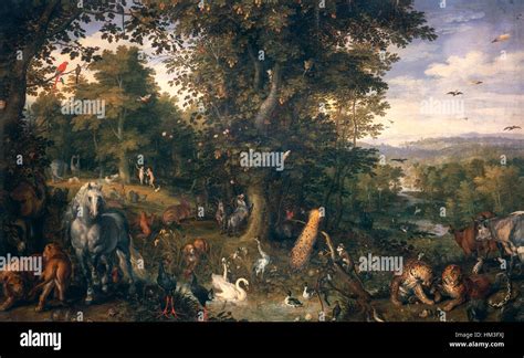 Jan Brueghel I der Garten Eden mit dem Sündenfall Stockfotografie Alamy