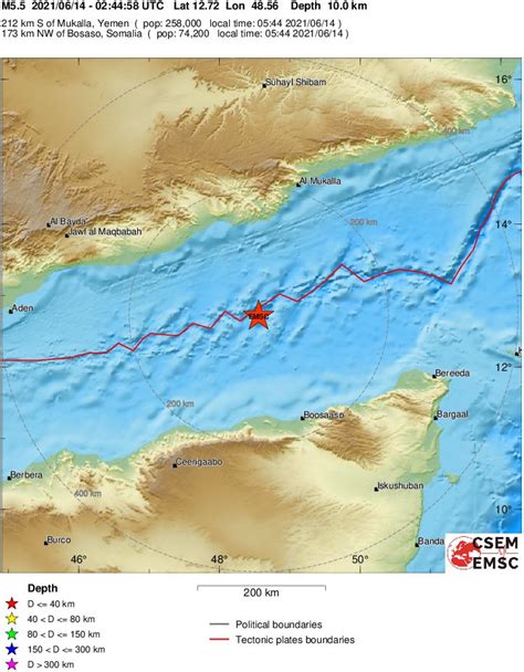 Cutremur Moderat Cu Magnitudinea De 5 5 Grade In Golful Aden Cutremur Net