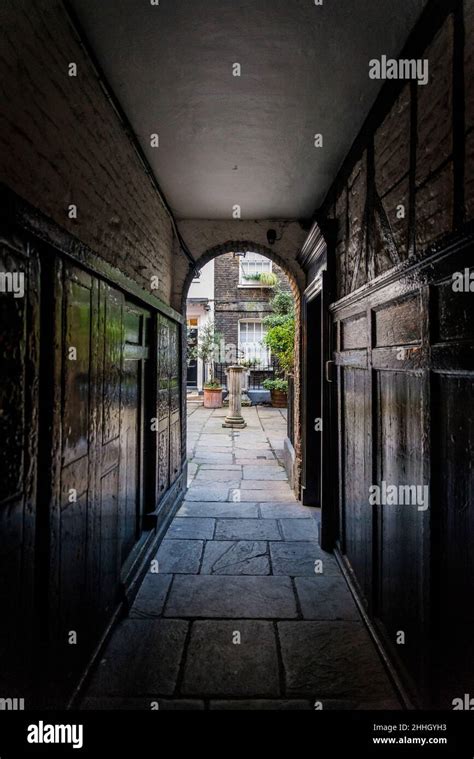 Narrow passageway leading to Pickering Square, the smallest London ...