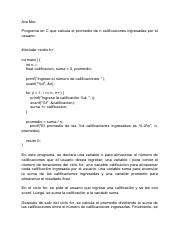 Programa En C Que Calcula Calificaciones Pdf Ara Mor Programa En C