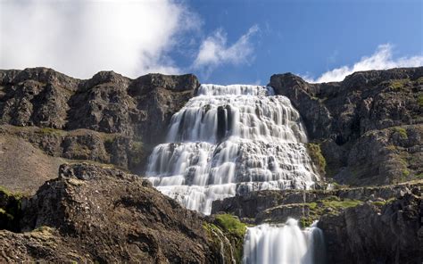 Download wallpaper 3840x2400 waterfalls, cliff, mountains, rocks ...