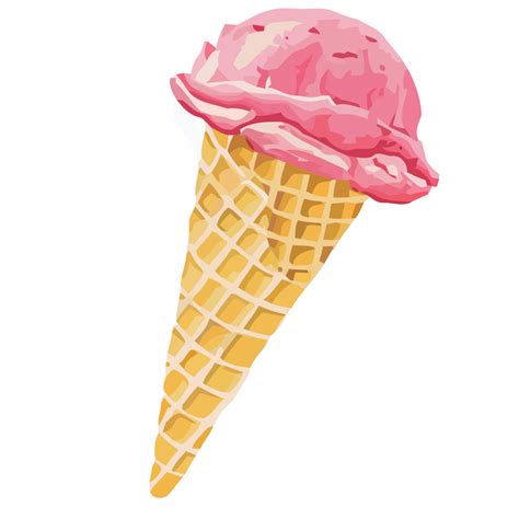 Strawberry Ice Cream Ice Cream Cone Pink Strawberry Ice Cream Cone