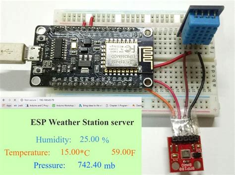 Iot Weather Station Using Nodemcu Monitoring Humidity Temperature And Pressure Over Internet