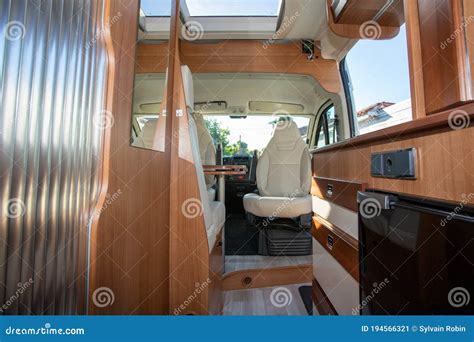 Camping Van Camper Cabin RV Interior Of Recreational Vehicle Stock