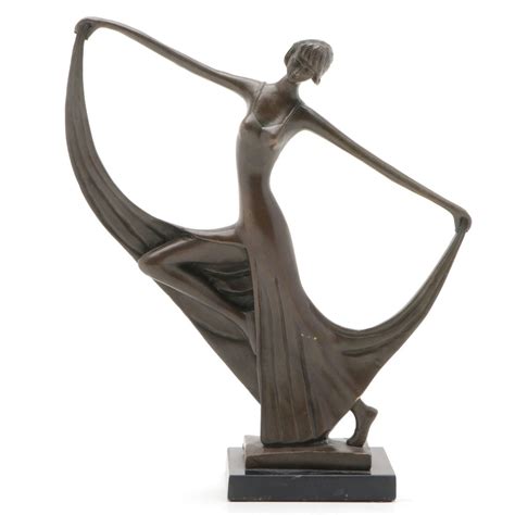 Miguel Fernando Lopez Art Deco Style Bronze Sculpture of Dancing Figure ...