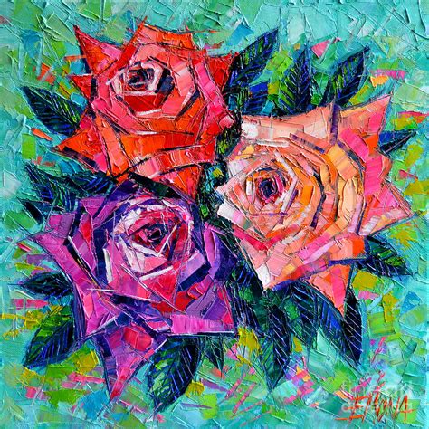 Abstract Bouquet Of Roses Painting By Mona Edulesco Fine Art America