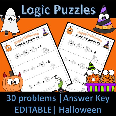 Halloween Logic Puzzle Algebra Made By Teachers