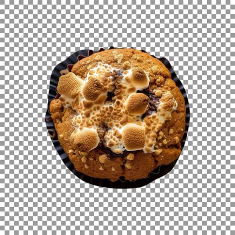 Premium Psd Freshly Baked Smores Muffin Isolated On Transparent