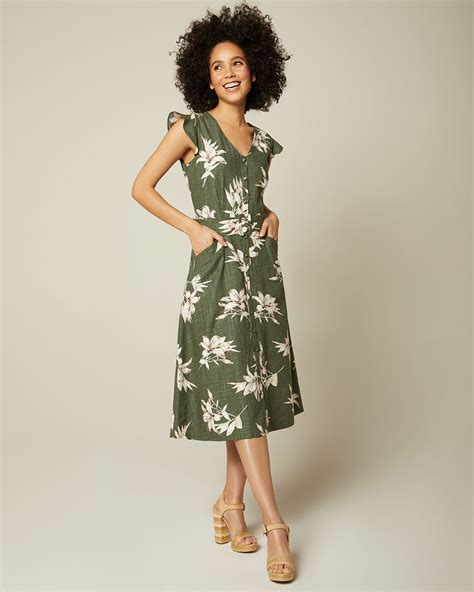 Ruffle Sleeve Fit And Flare Floral Dress Rwandco