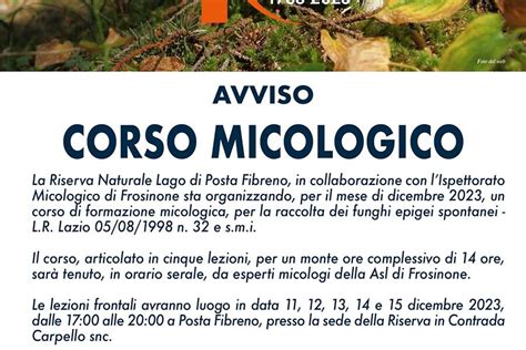 Corso Di Formazione Micologica Benvenuti In Ciociaria In Provincia Di