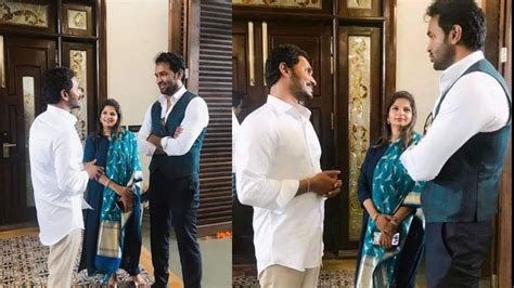 Hero Manchu Vishnu And His Wife Viranica Meet Ys Jagan Mohan Reddy Youtube