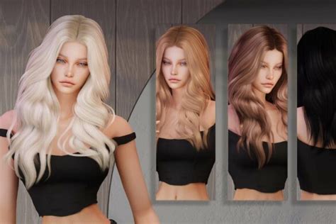 Sims 4 Isa Hair Long Straight Hairstyle The Sims Book