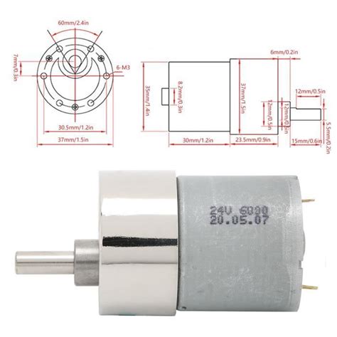 Cikonielf Moteur DC à basse vitesse Moteur à Engrenages DC Micro Grande