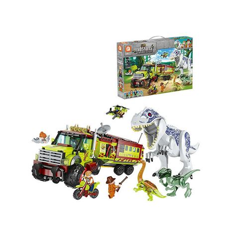 Kit De Blocks De Construccion Para Armar Tematica Dinosaurios Y Jeep Con 539 Piezas De Alta