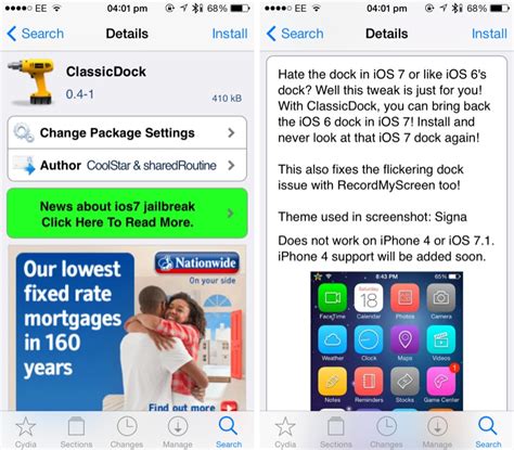 Cydia Tweak Bring The Old Ios Dock Back To Your Idevice With Classicdock