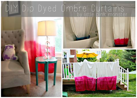 DIY Dip Dyed Ombre Window Panel Curtains