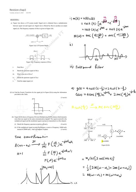 Solution Signals And System Fourier Transform Studypool