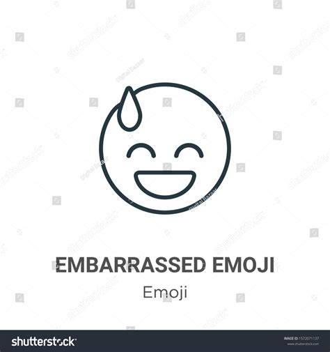 Embarrassed Emoji Outline Vector Icon Thin Line Royalty Free Stock