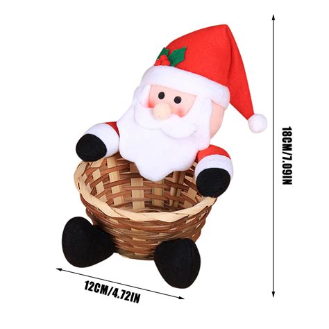 Coofanin 1Pcs Merry Christmas Candy Storage Basket Decoration Santa Snowman Storage Basket ...