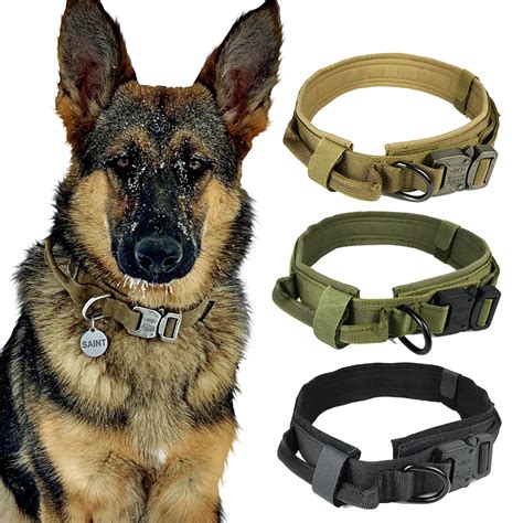 Dog Collar Nylon Adjustable Military Tactical Dog Collars Control