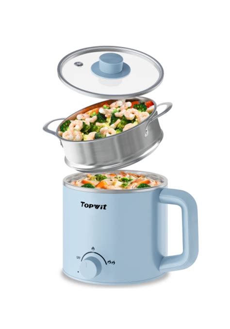 Amazon TOPWIT Hot Pot Electric With Steamer 2L Multifunctional Electric Pot Non Stick