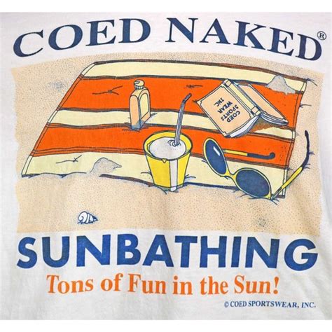 S Vintage Coed Naked T Shirt Tee Sunbathing Beach Fun In The Sun