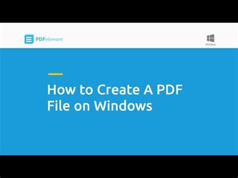 How To Create A Pdf File On Windows Youtube