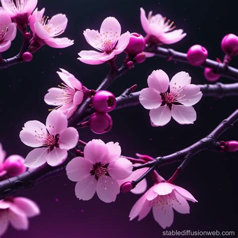 Cherry Blossom Tree Branch Image Stable Diffusion Online