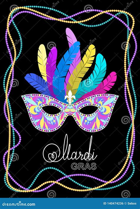 Mardi Gras Mask Feathers Stock Illustrations 1881 Mardi Gras Mask